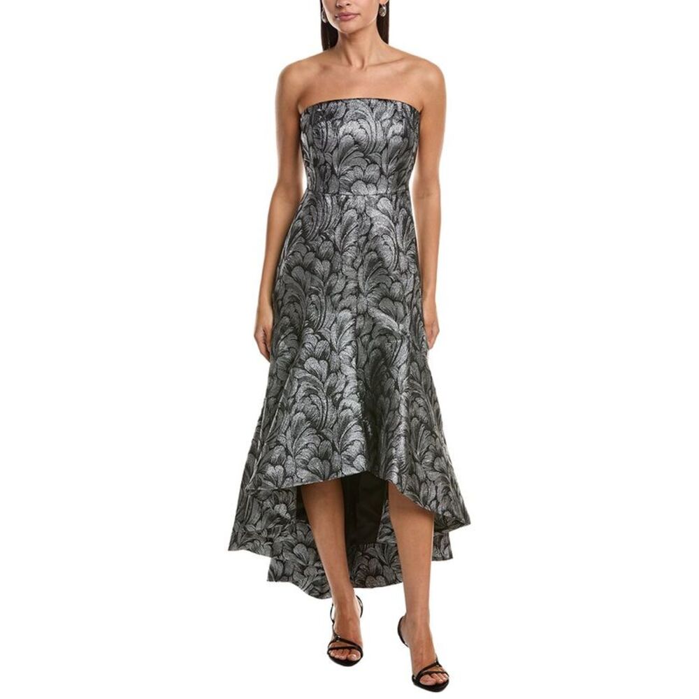 Milly Womens  Diana Feather Jacquard Dress, Grey
